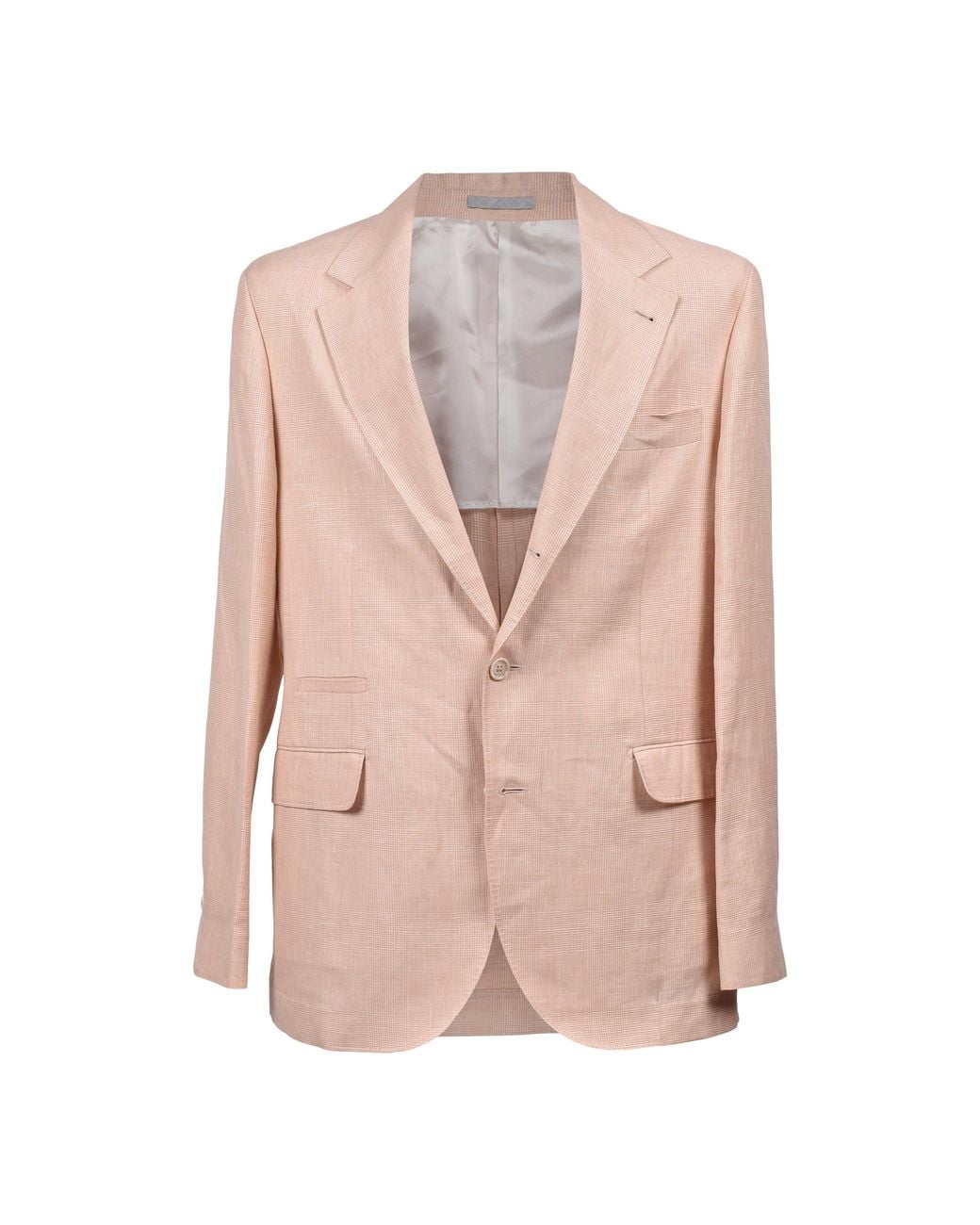 Brunello Cucinelli Pink Light Wool Linen Suit for men