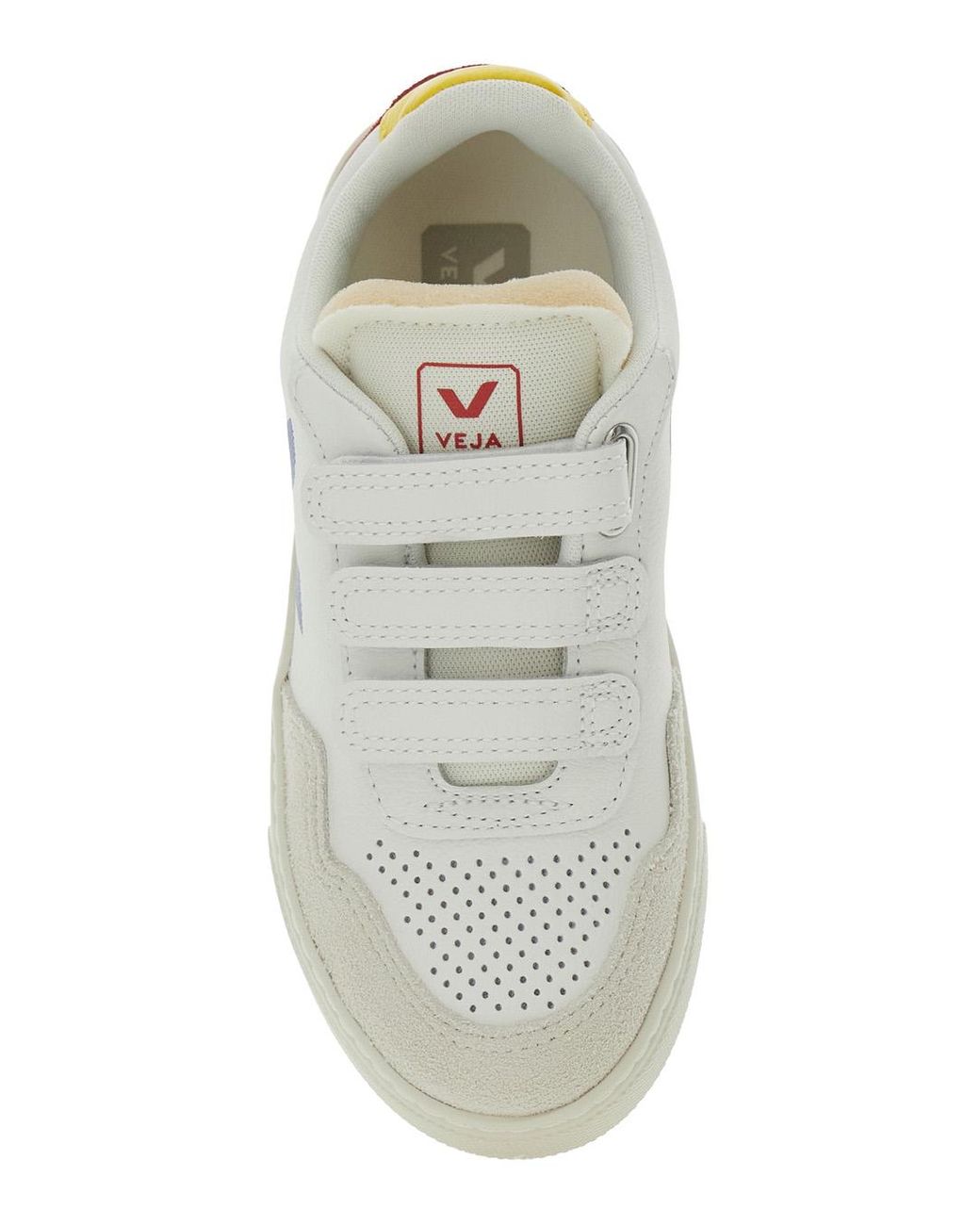 Veja White Sneakers V-90 Leather Organic Traced Trainers for men