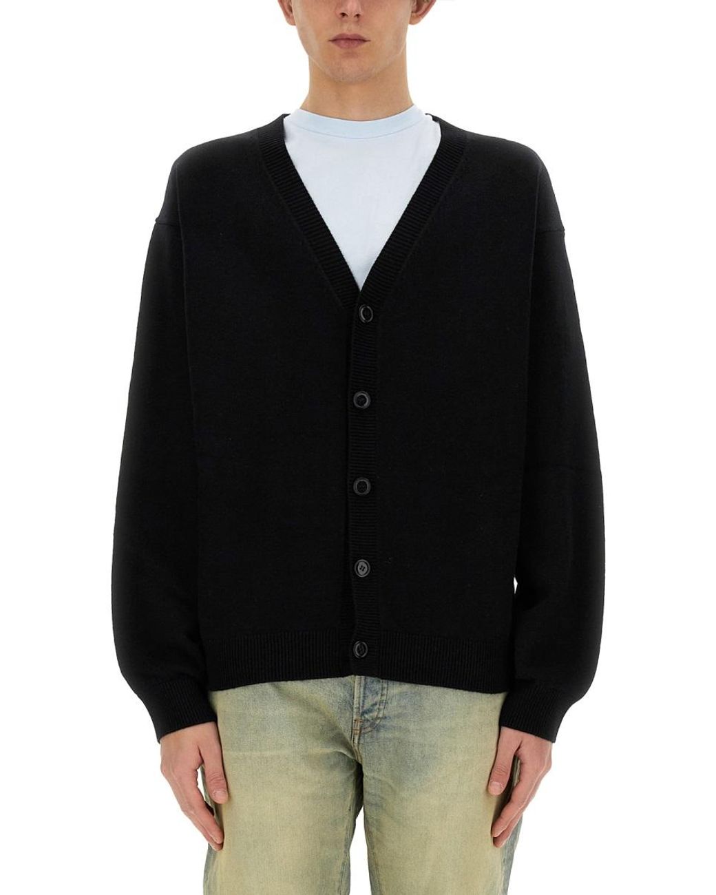 KENZO Black Kenzo Embroidered Tiger Academy Wool Cardigan for men