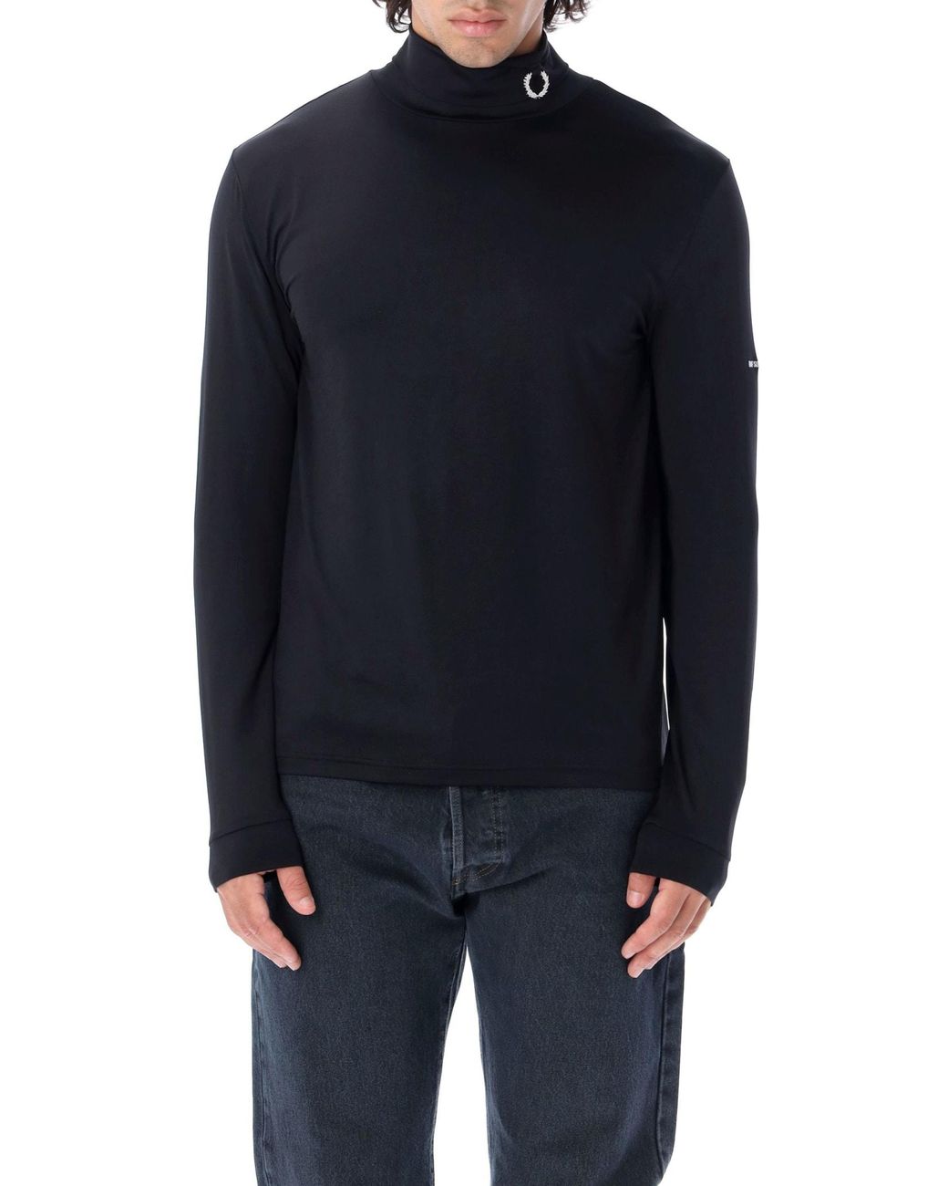 Fred Perry Laurel Wreath Pin Roll Neck Top in Blue for Men | Lyst