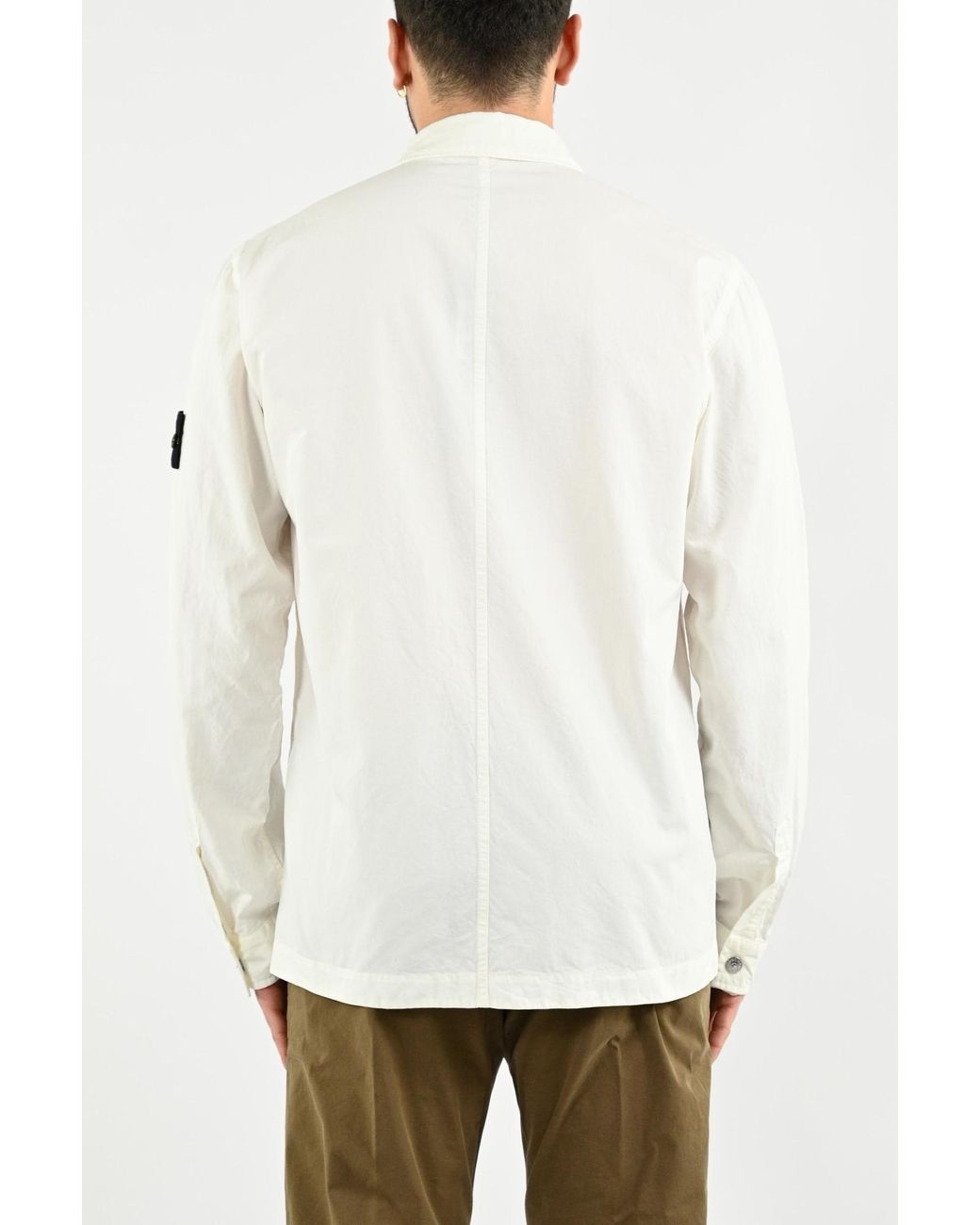 Stone Island 11729 Cupro Cotton Twill in White for Men | Lyst UK