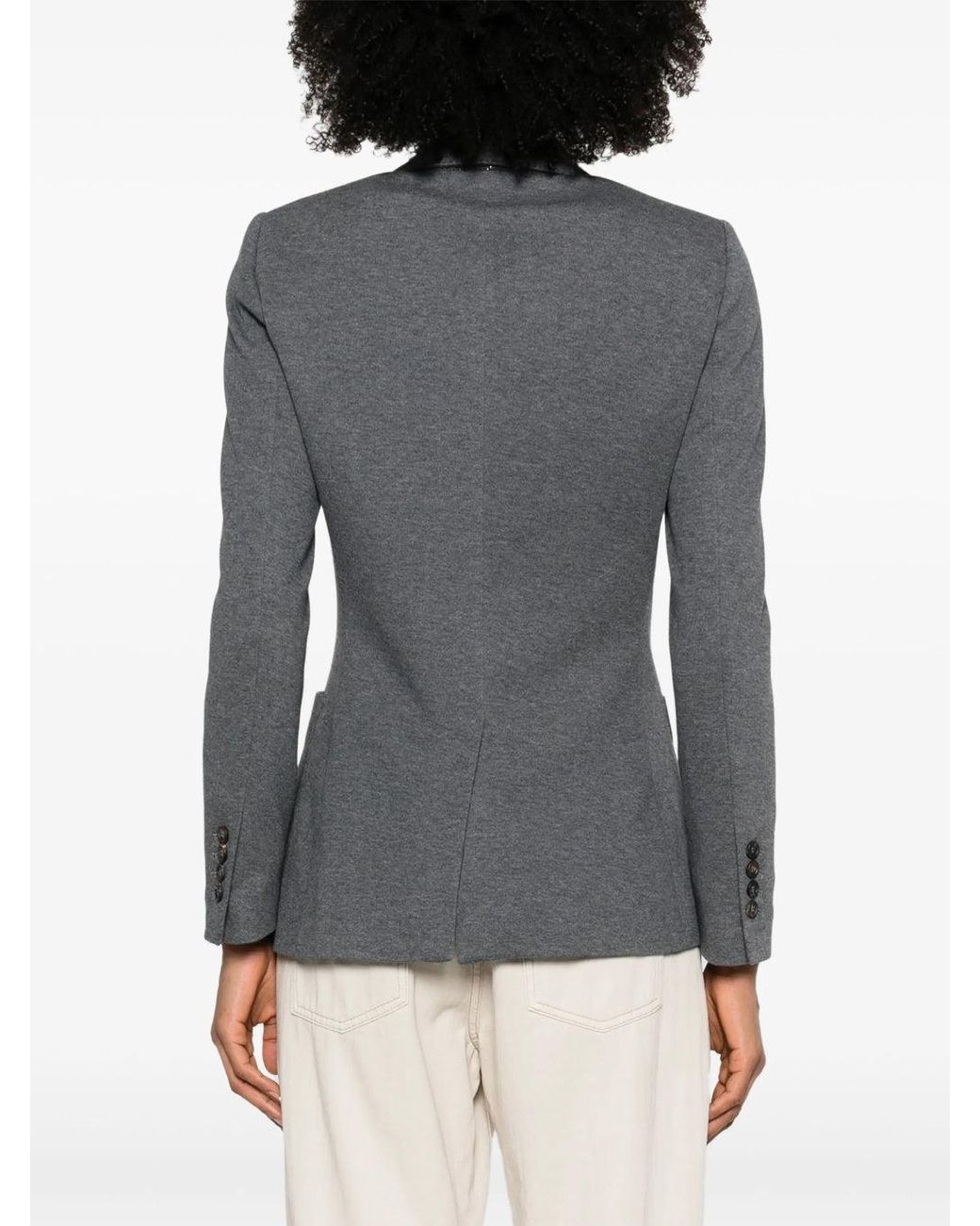 Brunello Cucinelli Gray Tailored Cotton Jacket