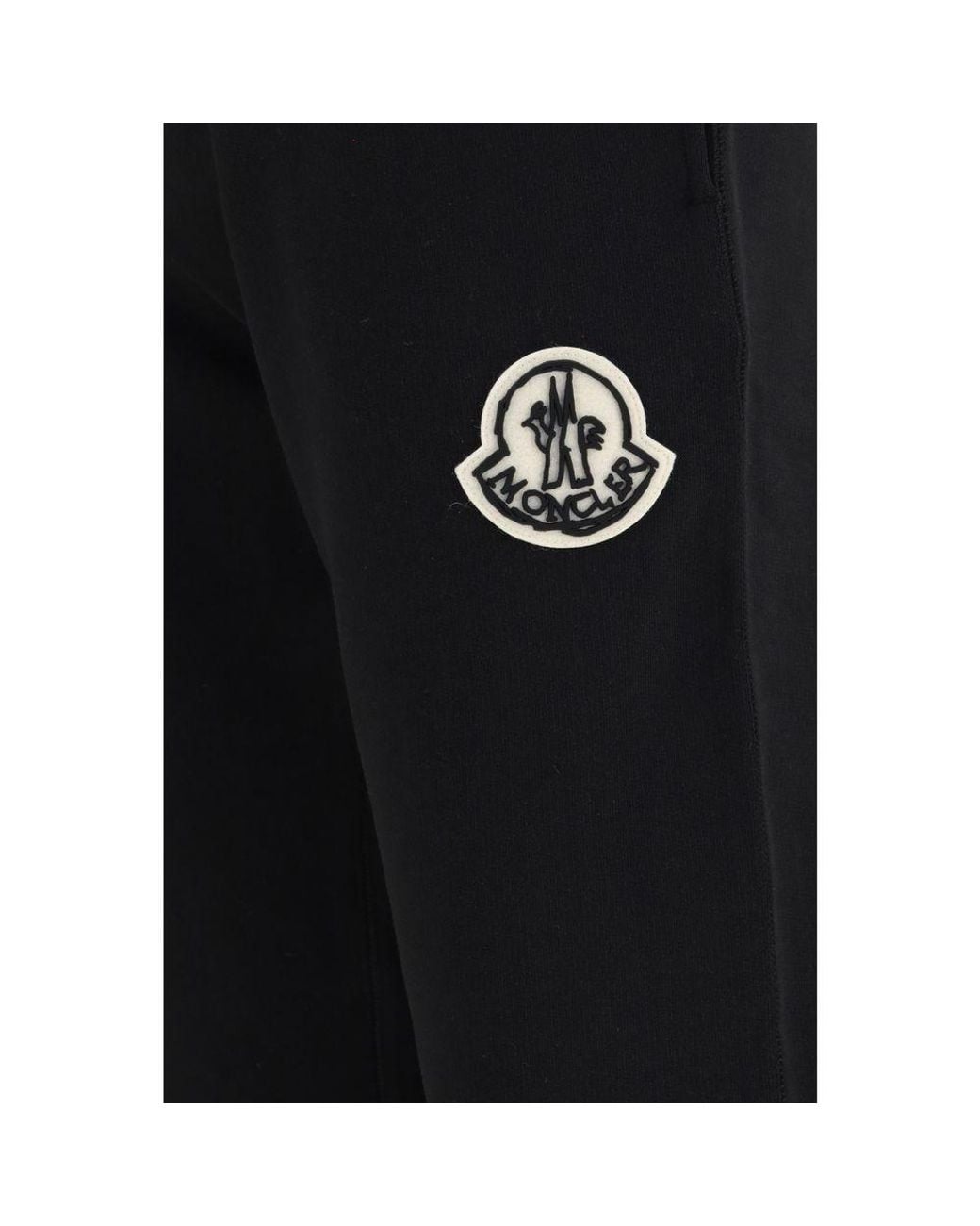 Moncler Black Moncler Cotton Tapered Joggers for men