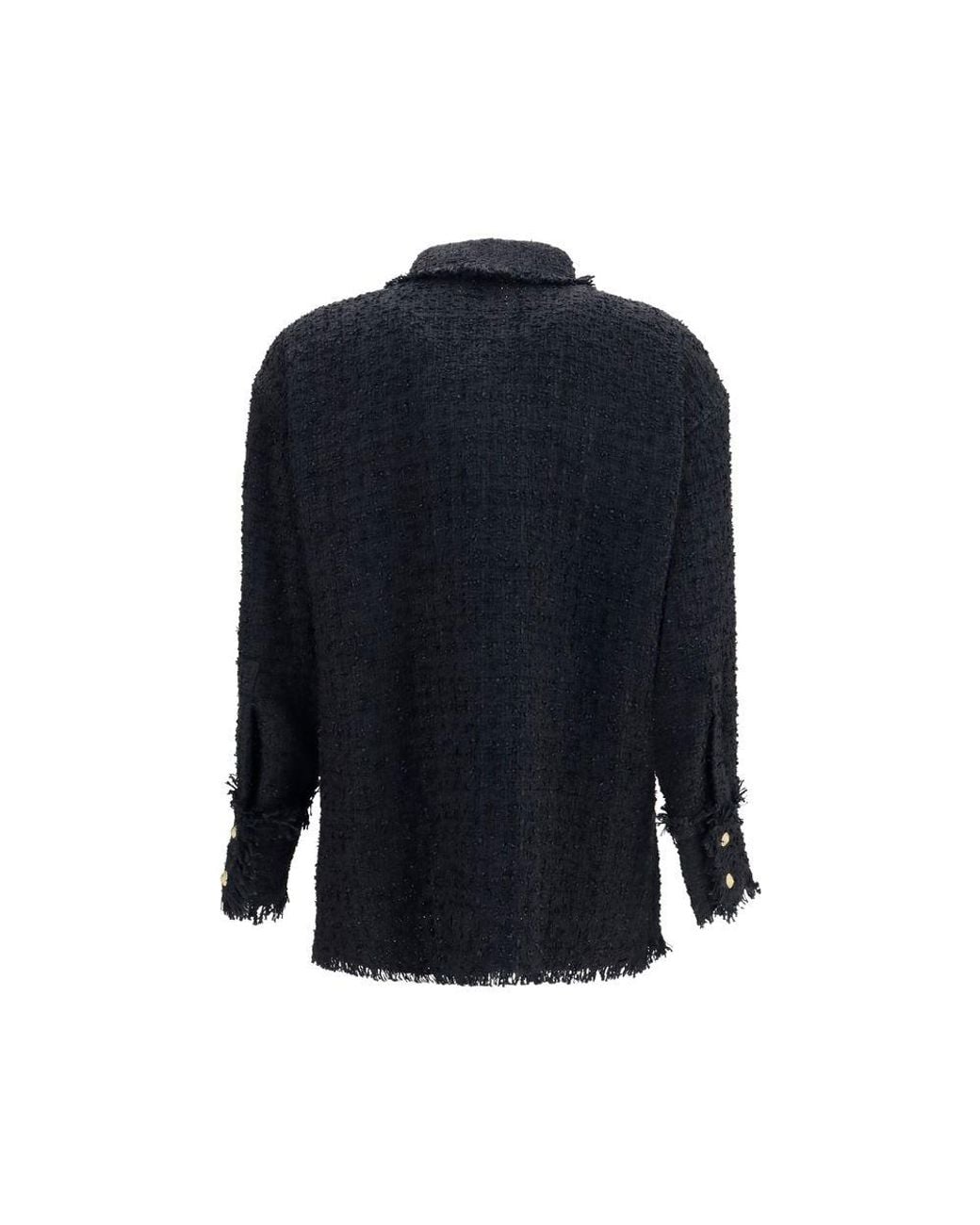 Balmain Blue Black Polyamide Pattern Shirt