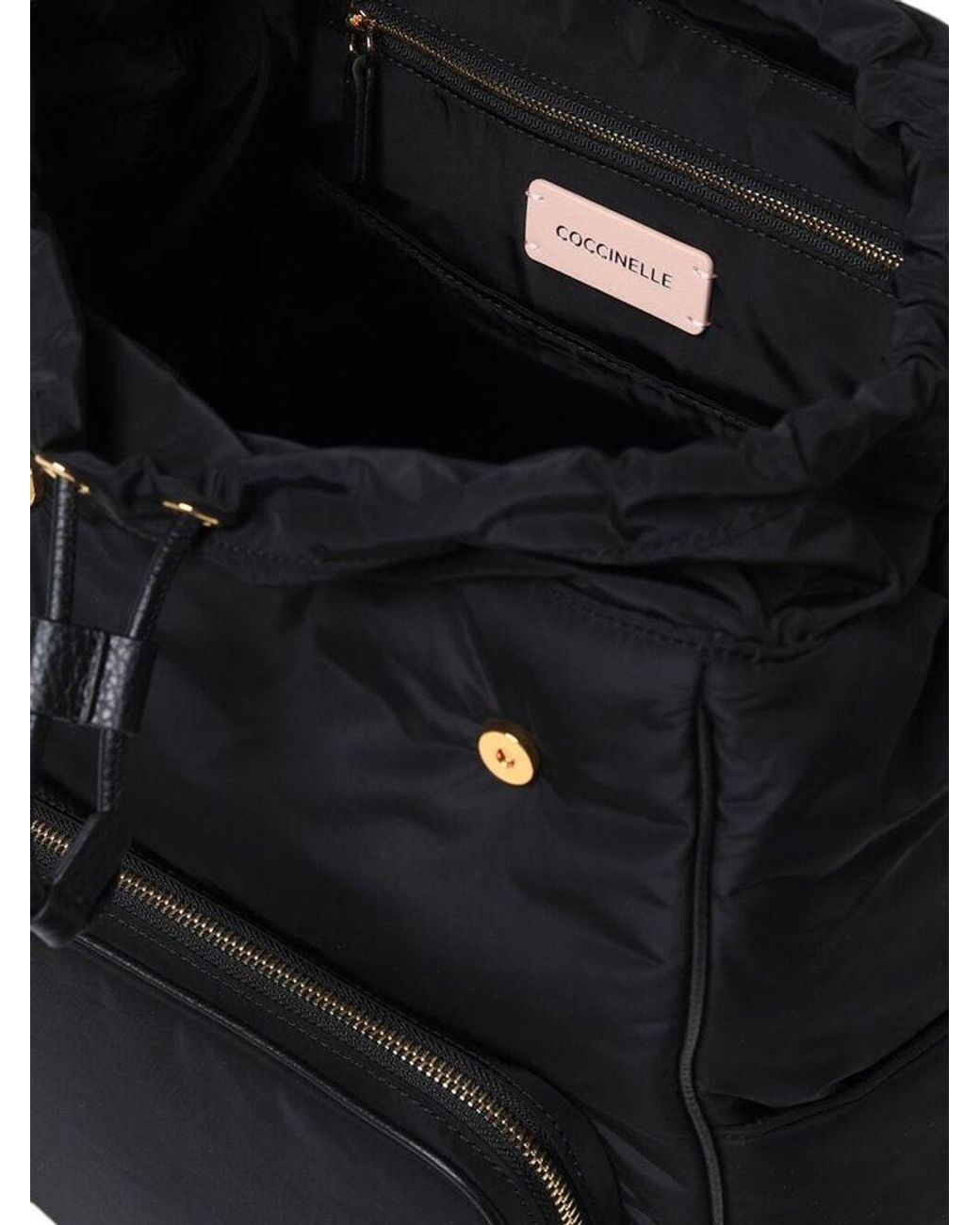 Coccinelle Black Backpack Polyester Bags Backpacks