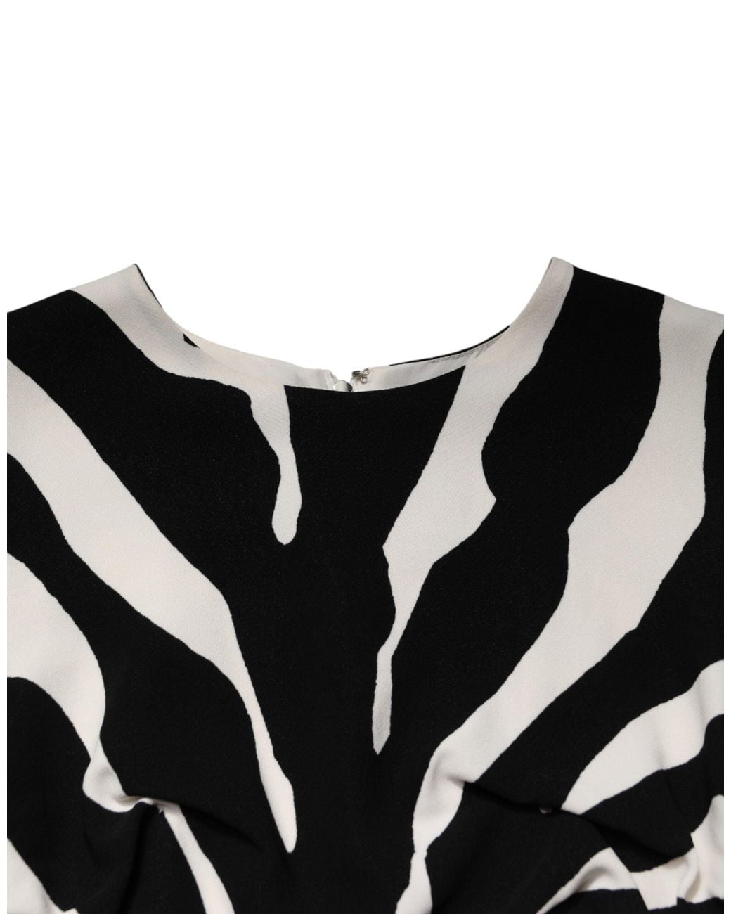 Dolce & Gabbana Black Dolce & Gabbana Zebra-Print Silk Dress