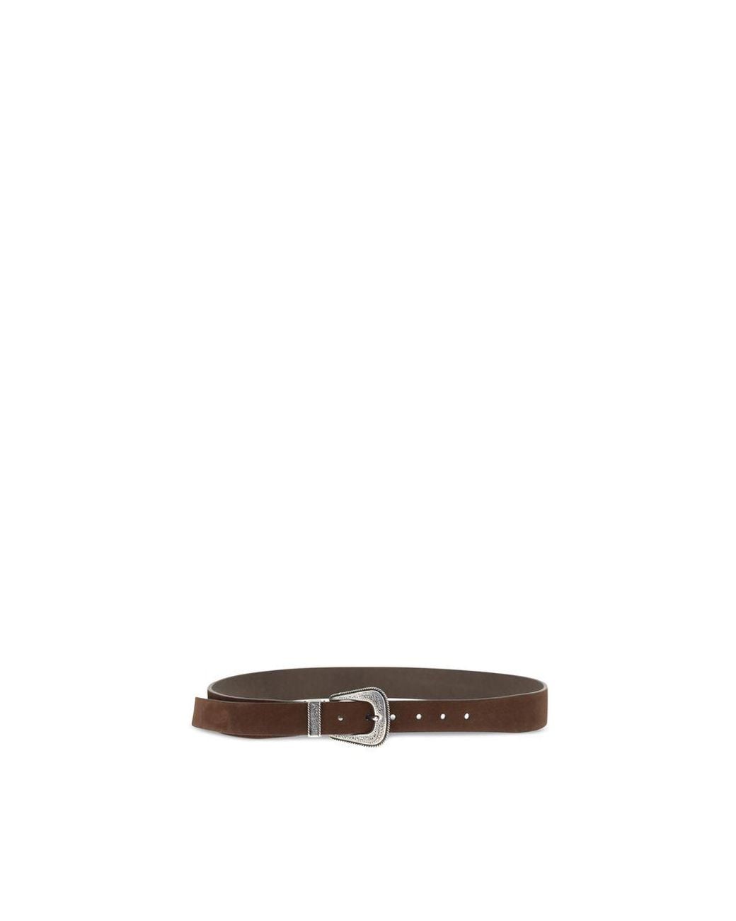 Brunello Cucinelli Brown Suede Leather Regular Belt for men