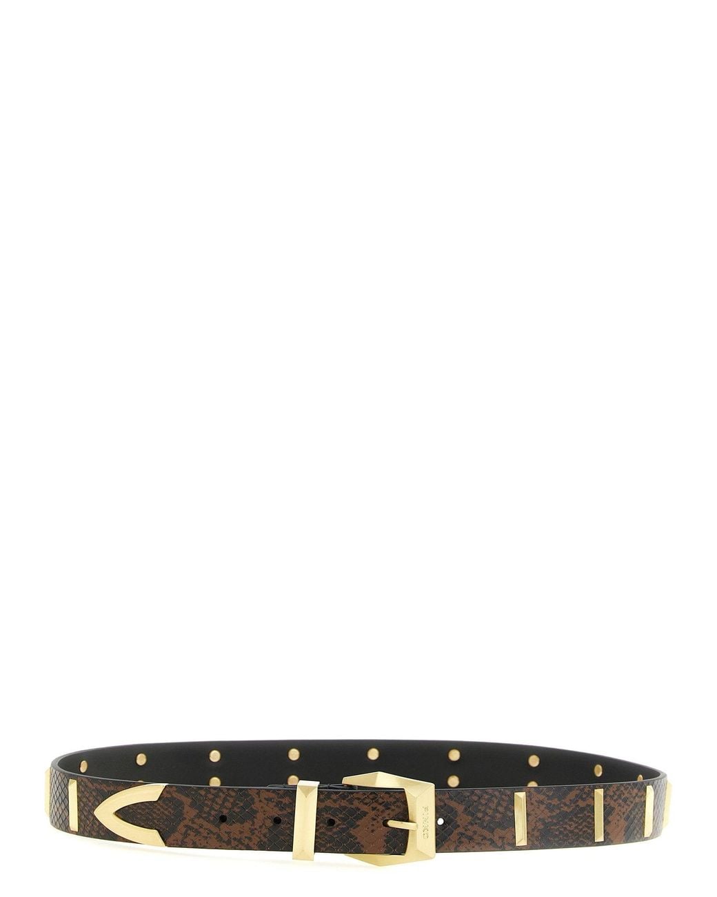 Pinko White Python Print Belt
