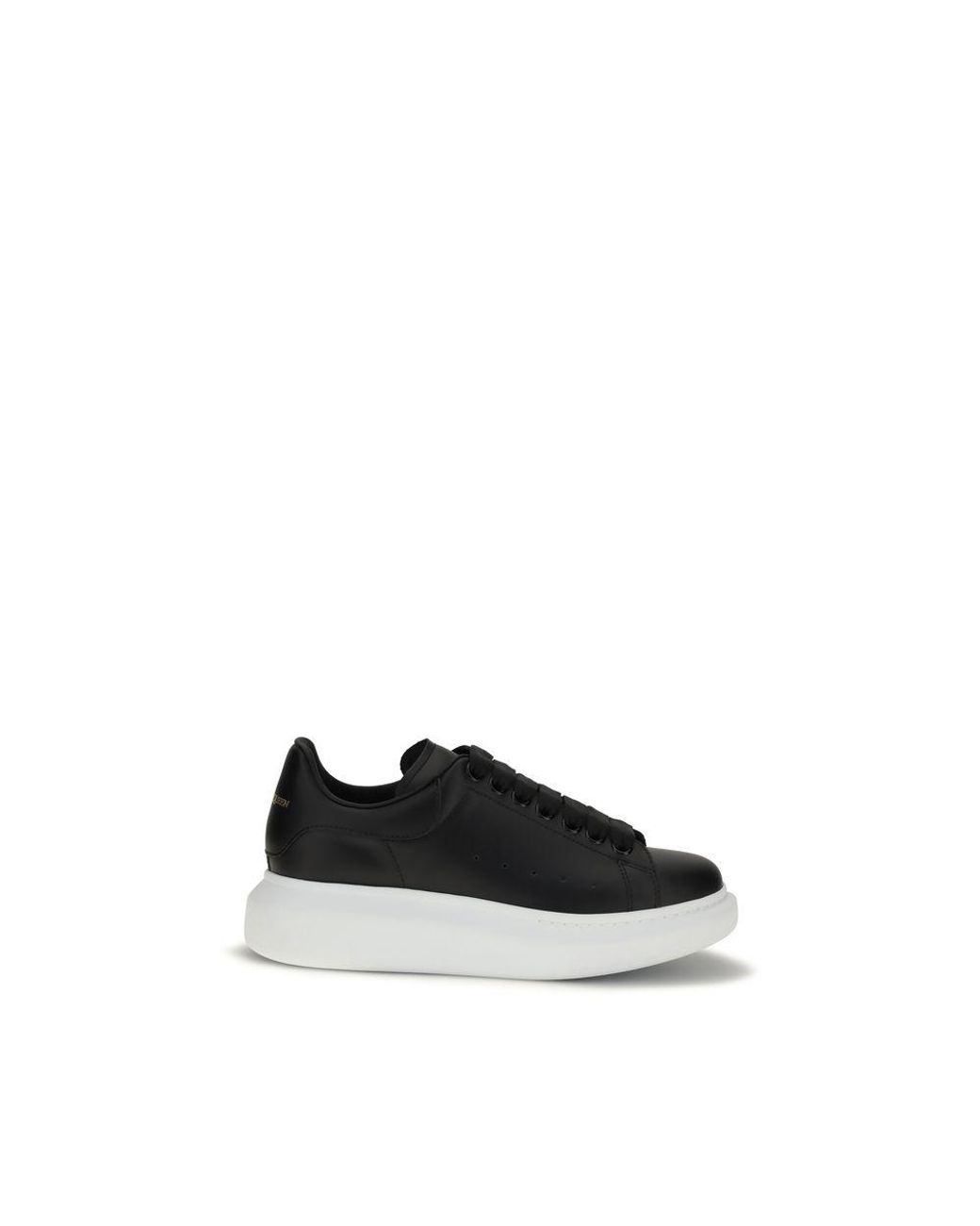 McQueen Black Calf Leather Bos Taurus Platform Sneakers