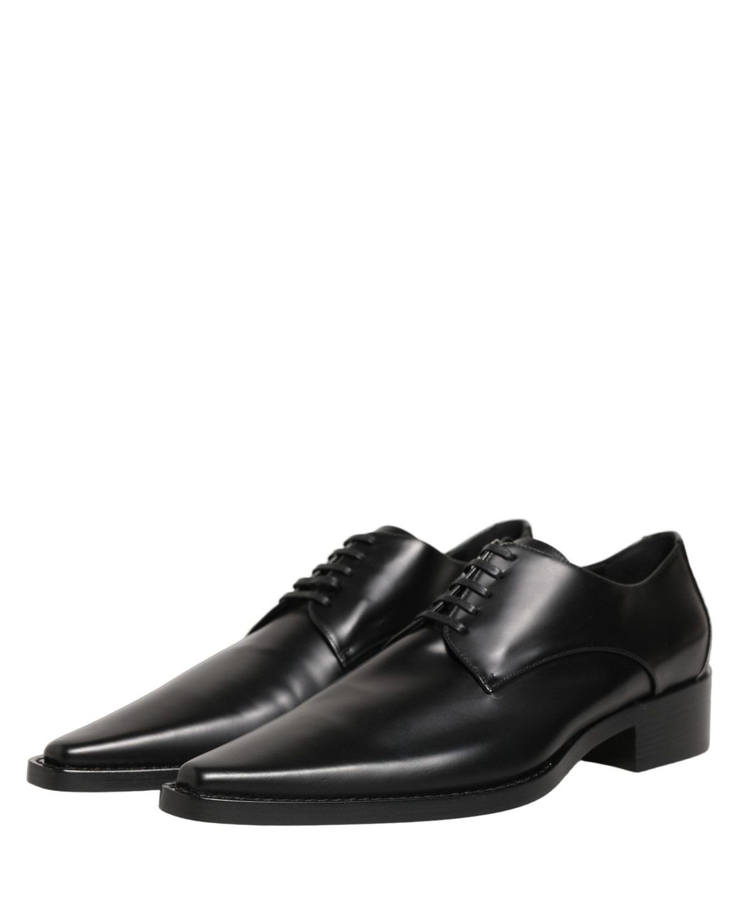 Dolce & Gabbana Black Leather Lace Up Derby Dress Shoes Calf