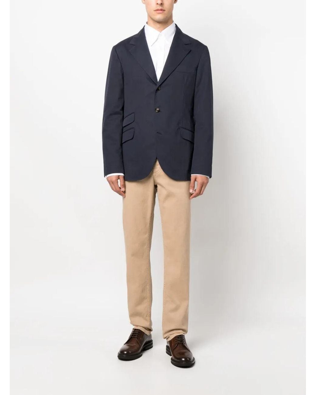 Brunello Cucinelli Natural Straight Leg Trousers for men