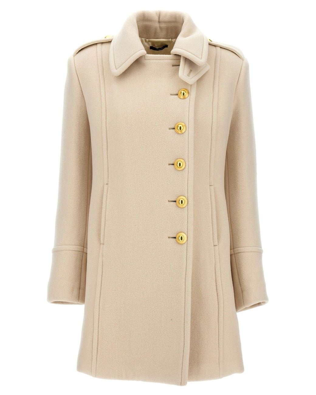 Tom Ford Natural Wool And Cashmere Single-Breasted Coat
