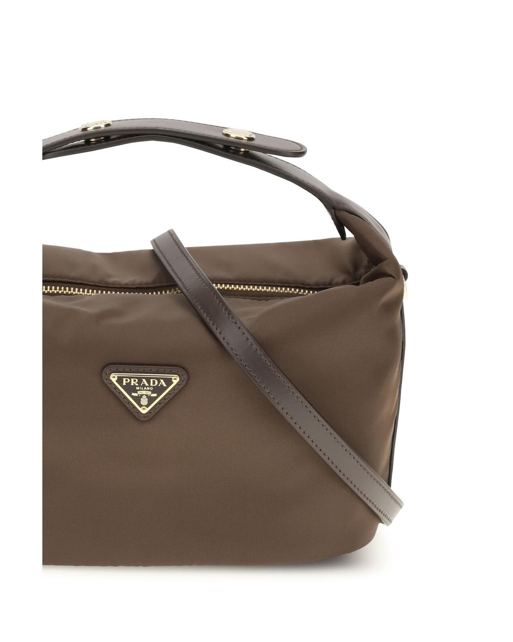 Prada Brown Mini Handbag Chérie Recycled Polyamide Shoulder Bags