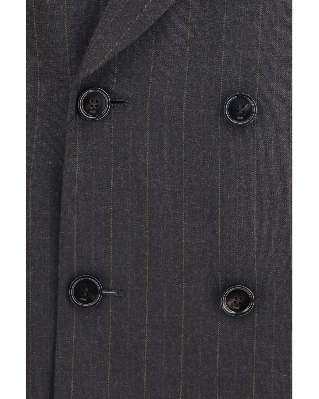 AMI Black Striped Wool Double Breasted Blazer Blazers & Vests