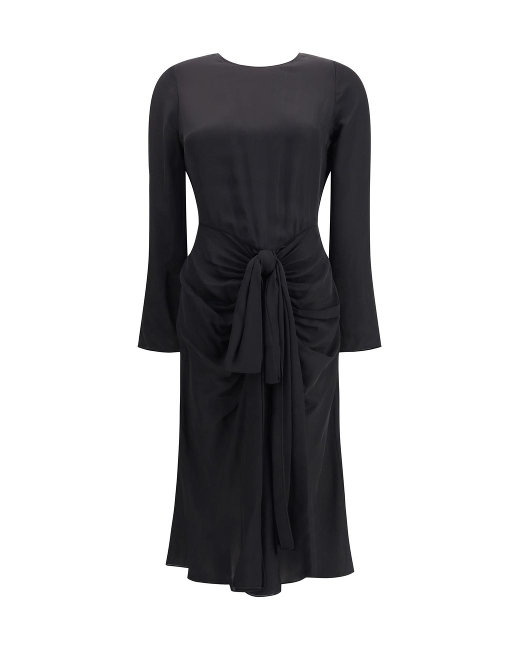 Alaïa Black Dress Draped Viscose