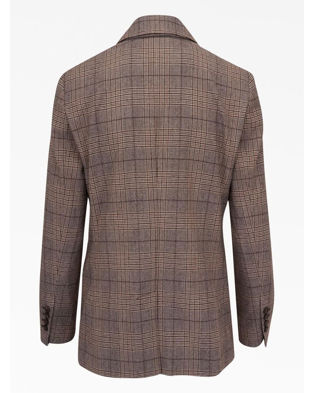 Brunello Cucinelli Brown Beige Wool Blazer