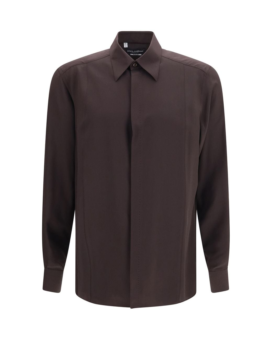 Dolce & Gabbana Gray Martini Crêpe De Chine Shirt Silk for men