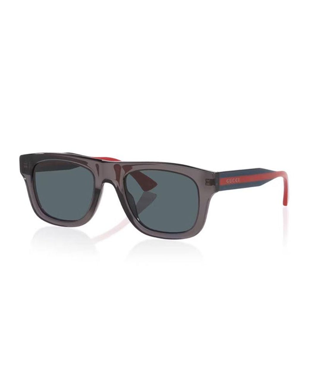 Gucci Gray Sunglasses Square Full Rim, Shiny Transparent Dark Frame And Lens Gg1991S004 for men
