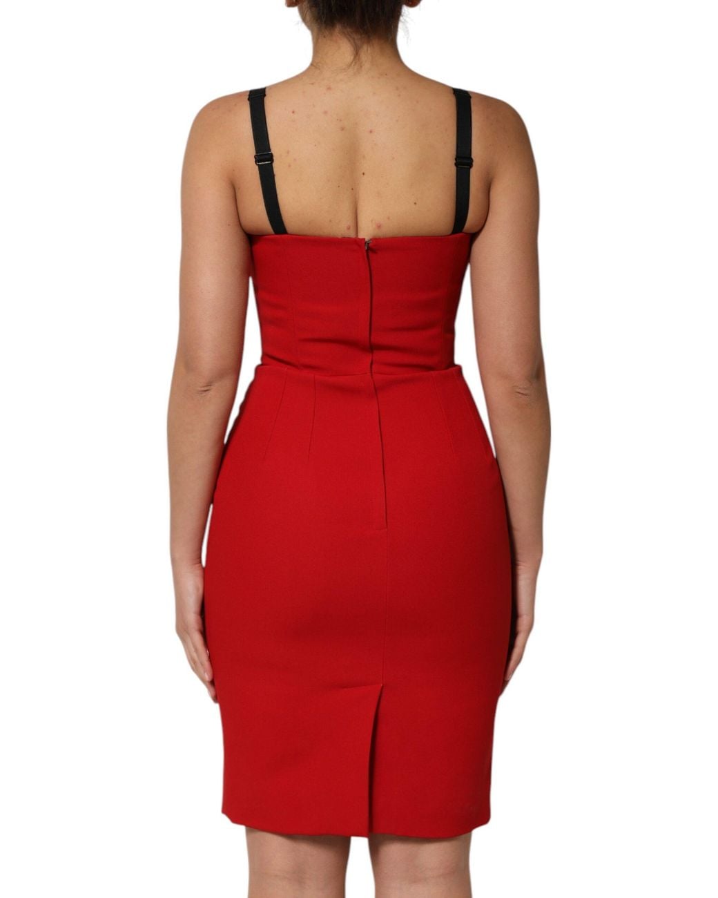 Dolce & Gabbana Red Sheath Dress Slim Fit