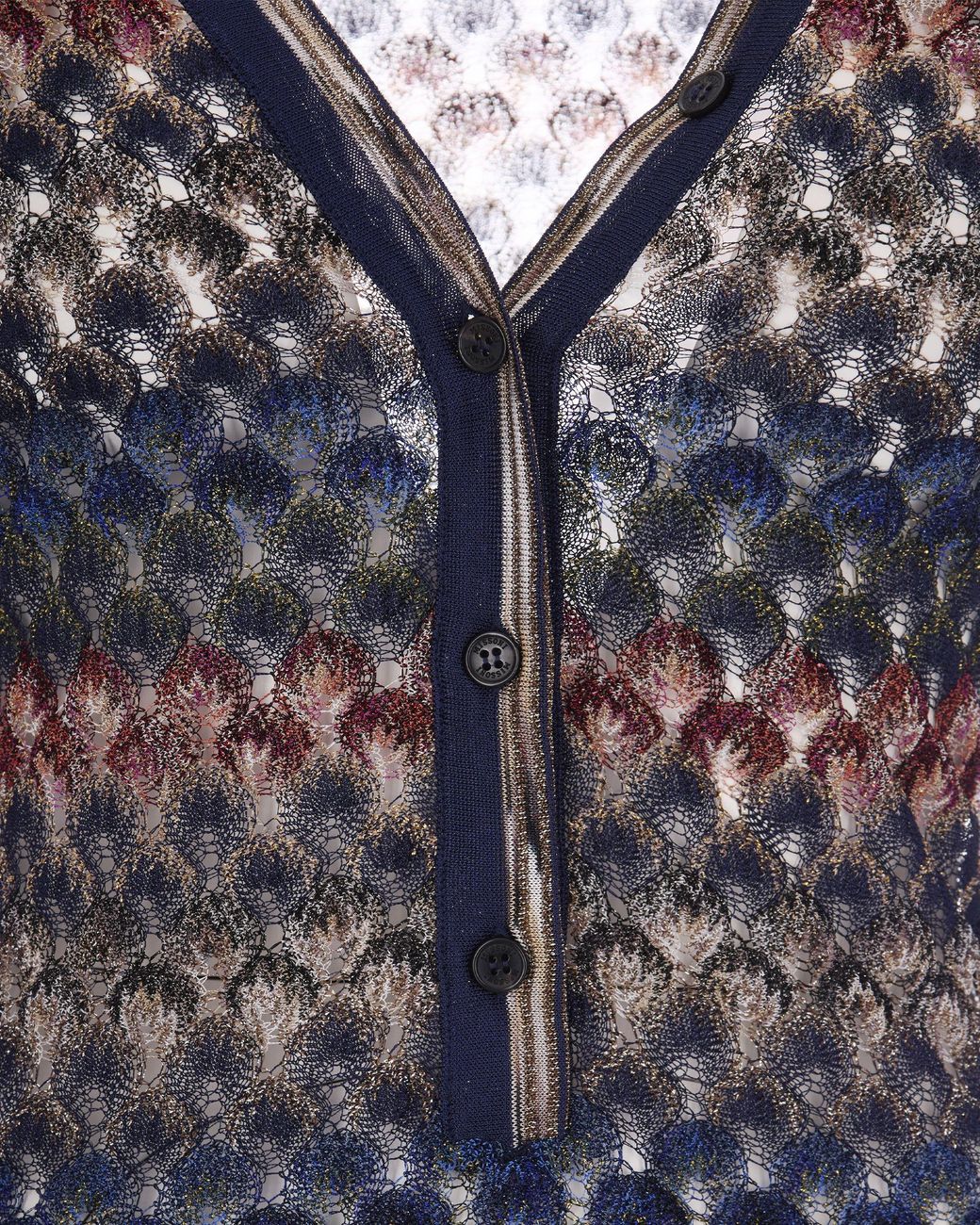 Missoni Blue V-Neck Button-Front Knit Cardigan