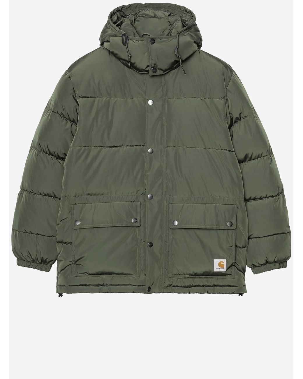 Carhartt Green Padded Nylon Jacket With Hood for men