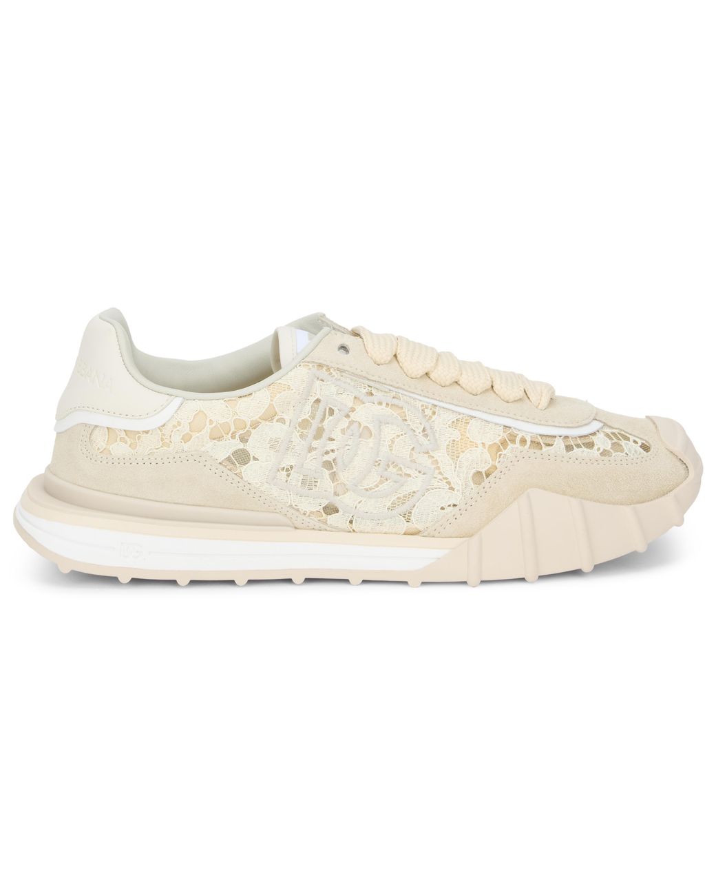 Dolce & Gabbana Multicolor Low-Top Sneakers Chalk Cotton Trainers