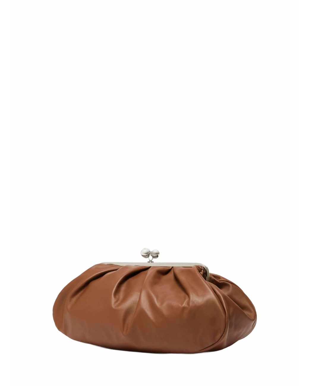 Weekend by Maxmara Brown Clutch Bag Provino Tan Leather Handbags