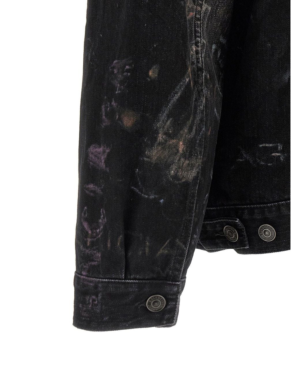 Balenciaga Black Washed Crayon Cotton Denim Jacket