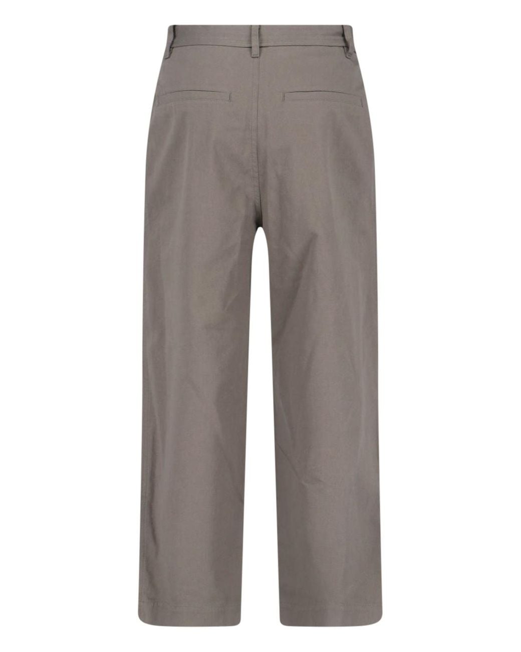 Low Classic Gray Trousers Cotton