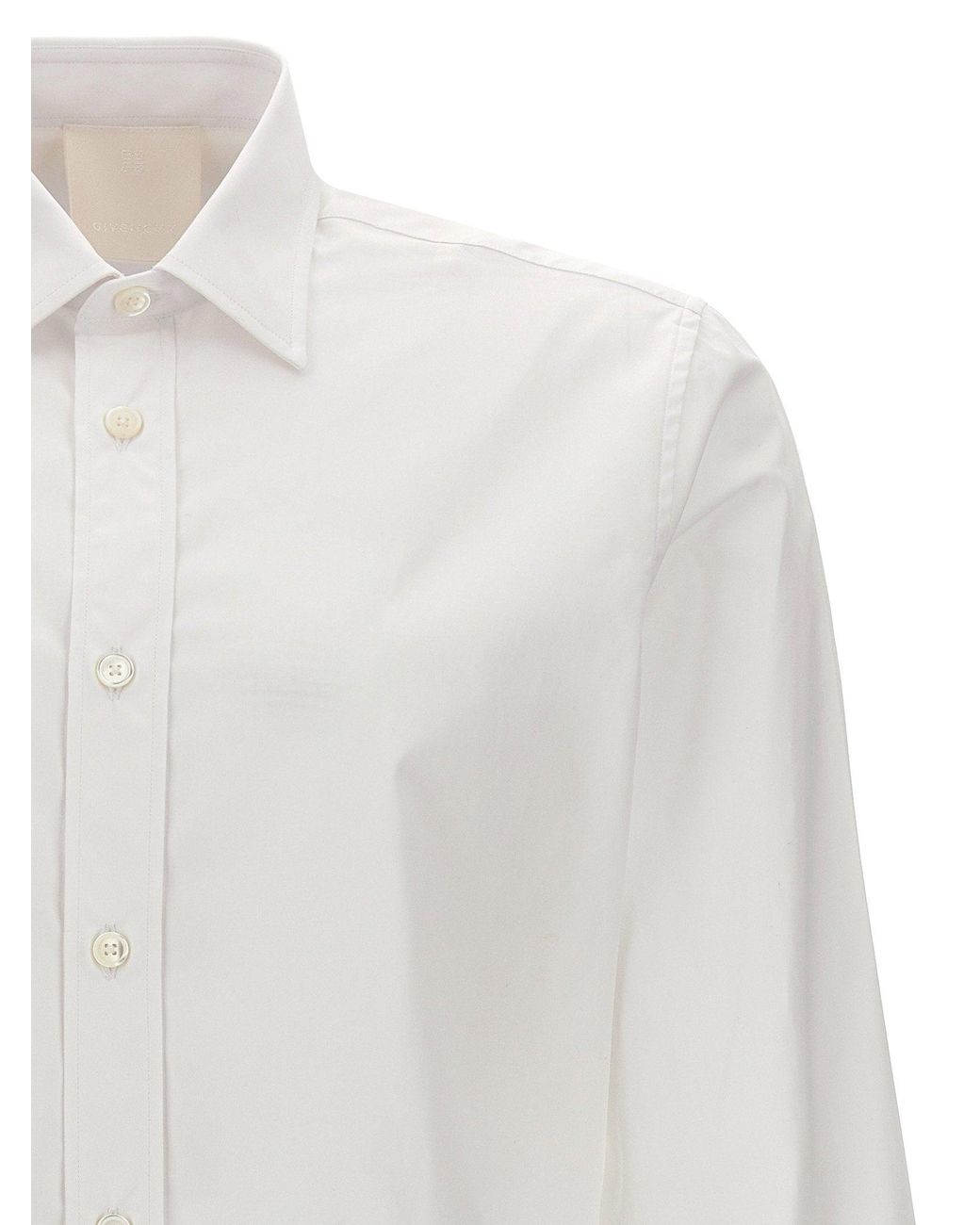Givenchy White Logo-Embroidered Cotton Poplin Shirt for men