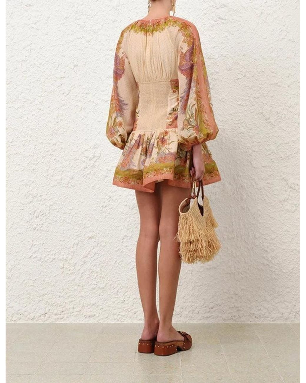 Zimmermann Orange Zimmermann Zimmer Dress — Cream