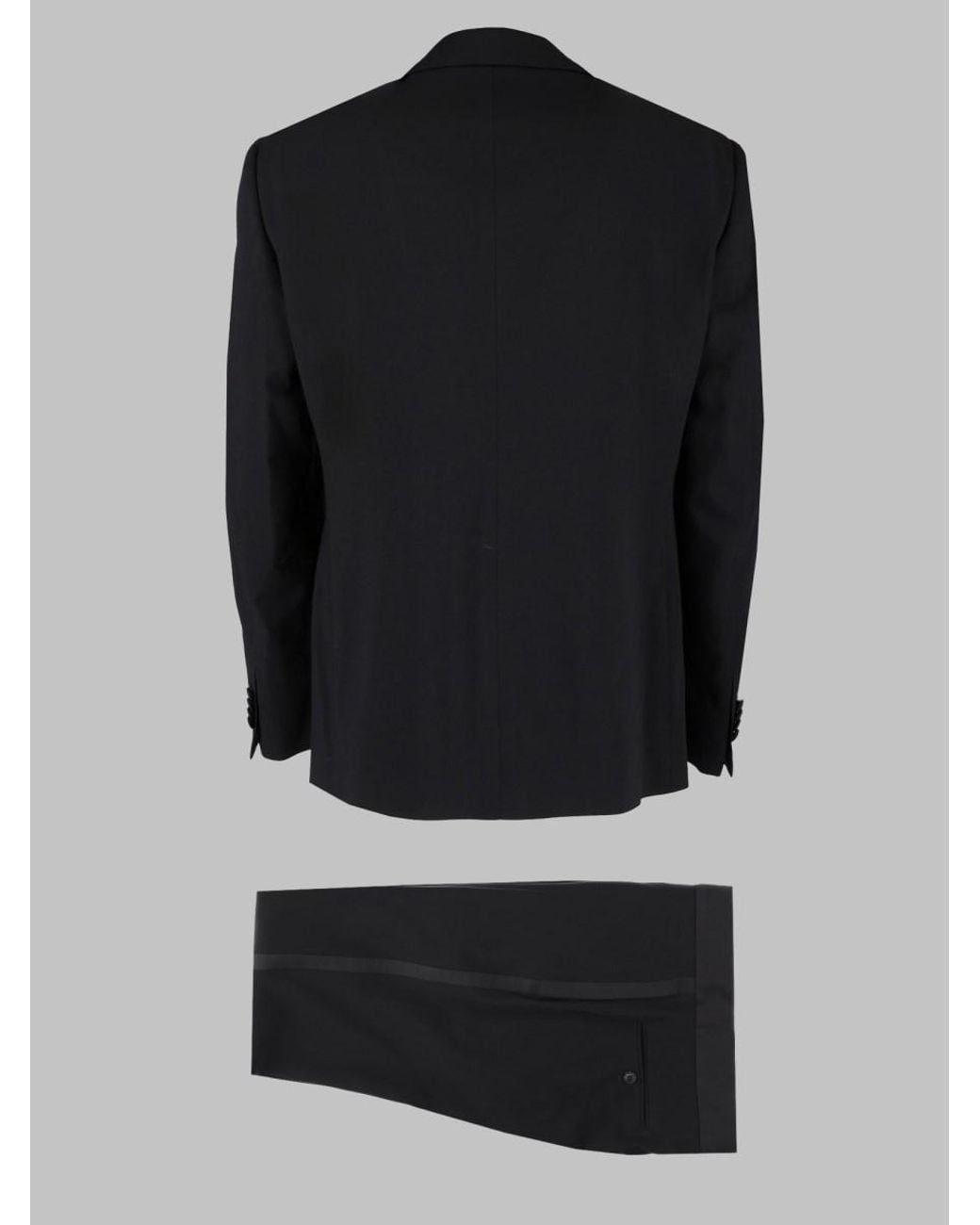 Giorgio Armani Black Two-Piece Wool Suit Virgin Suits for men
