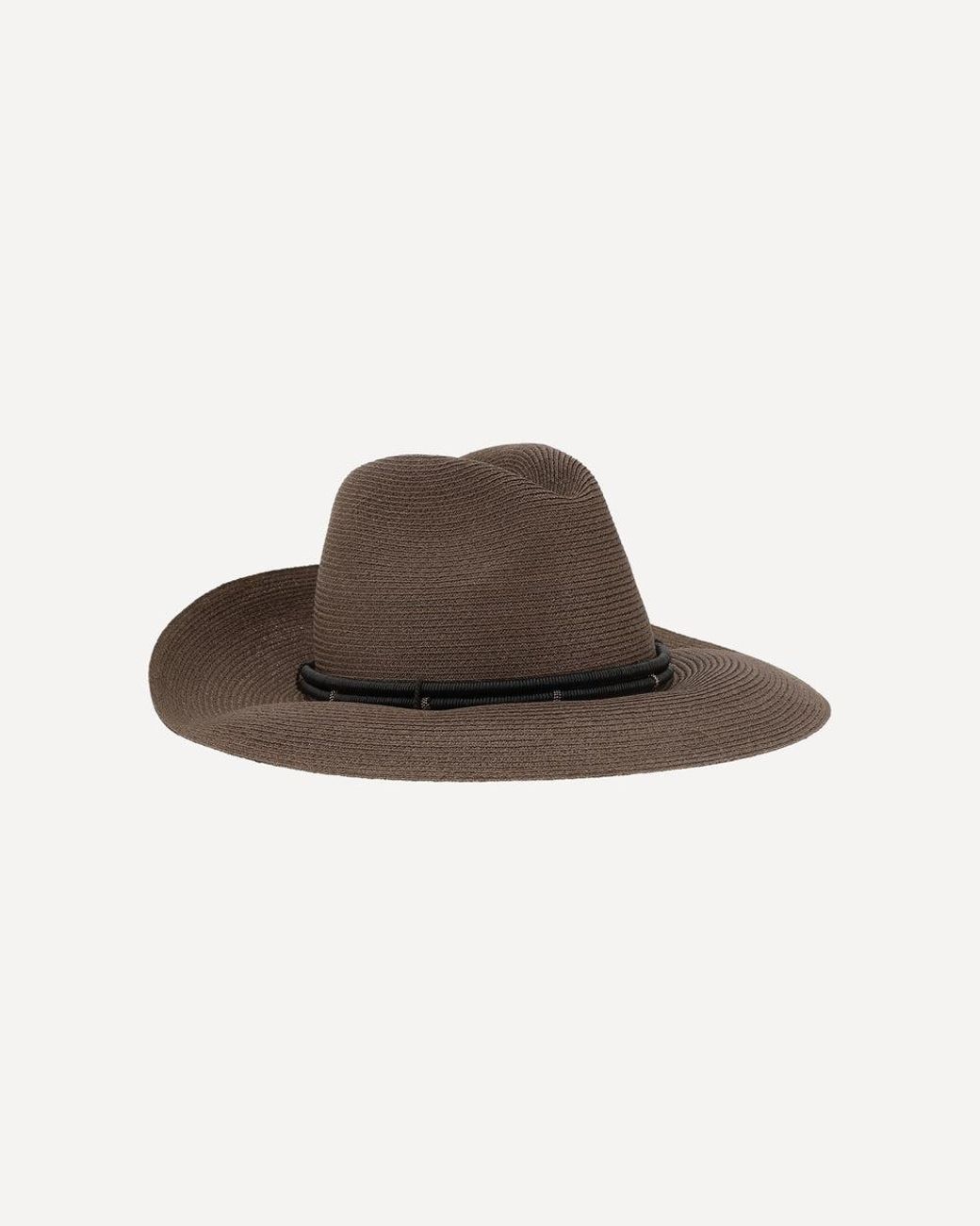 Brunello Cucinelli Brown Woven Straw Hat