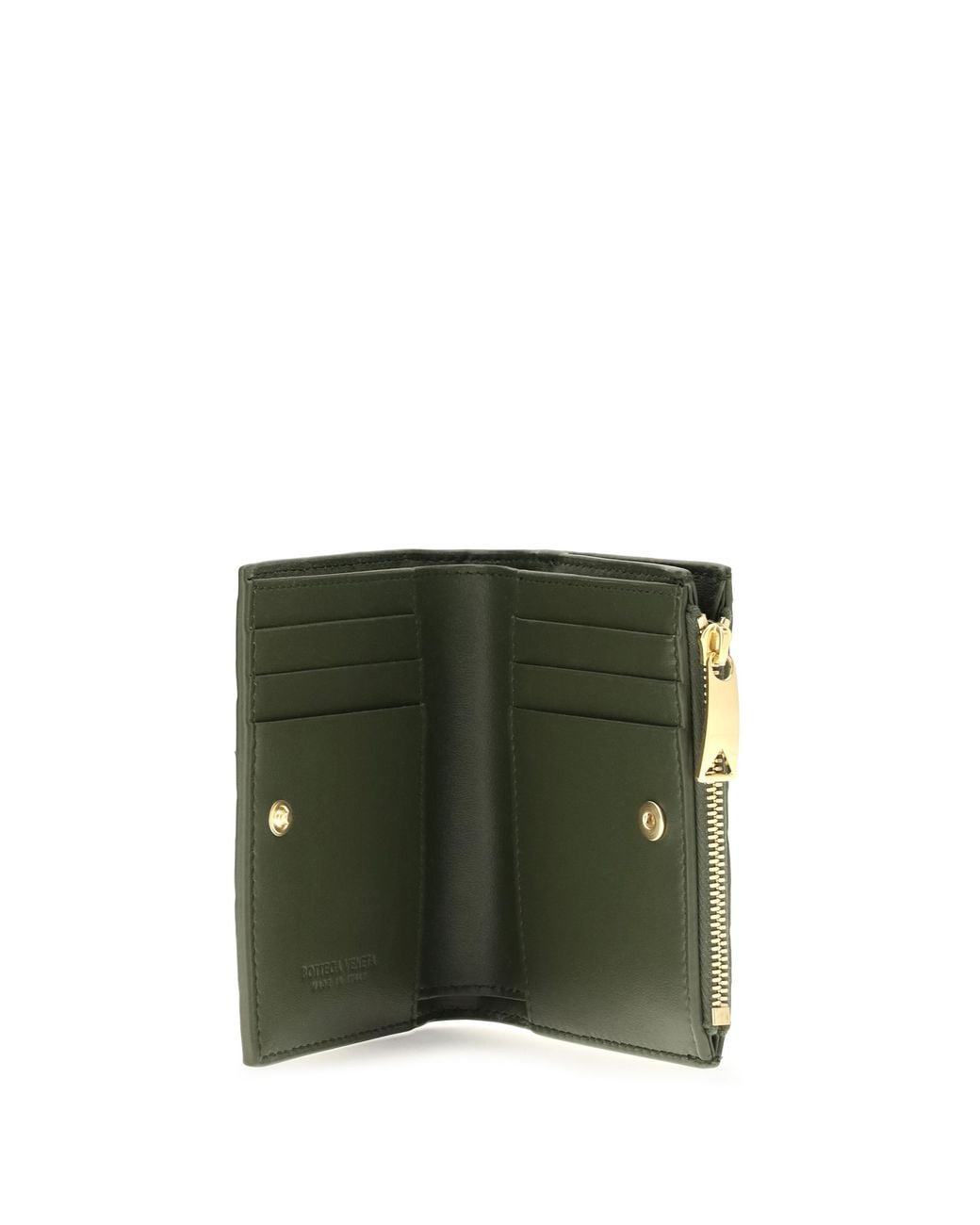 Bottega Veneta Green Bottega Veneta Intrecciato Quilted Wallet