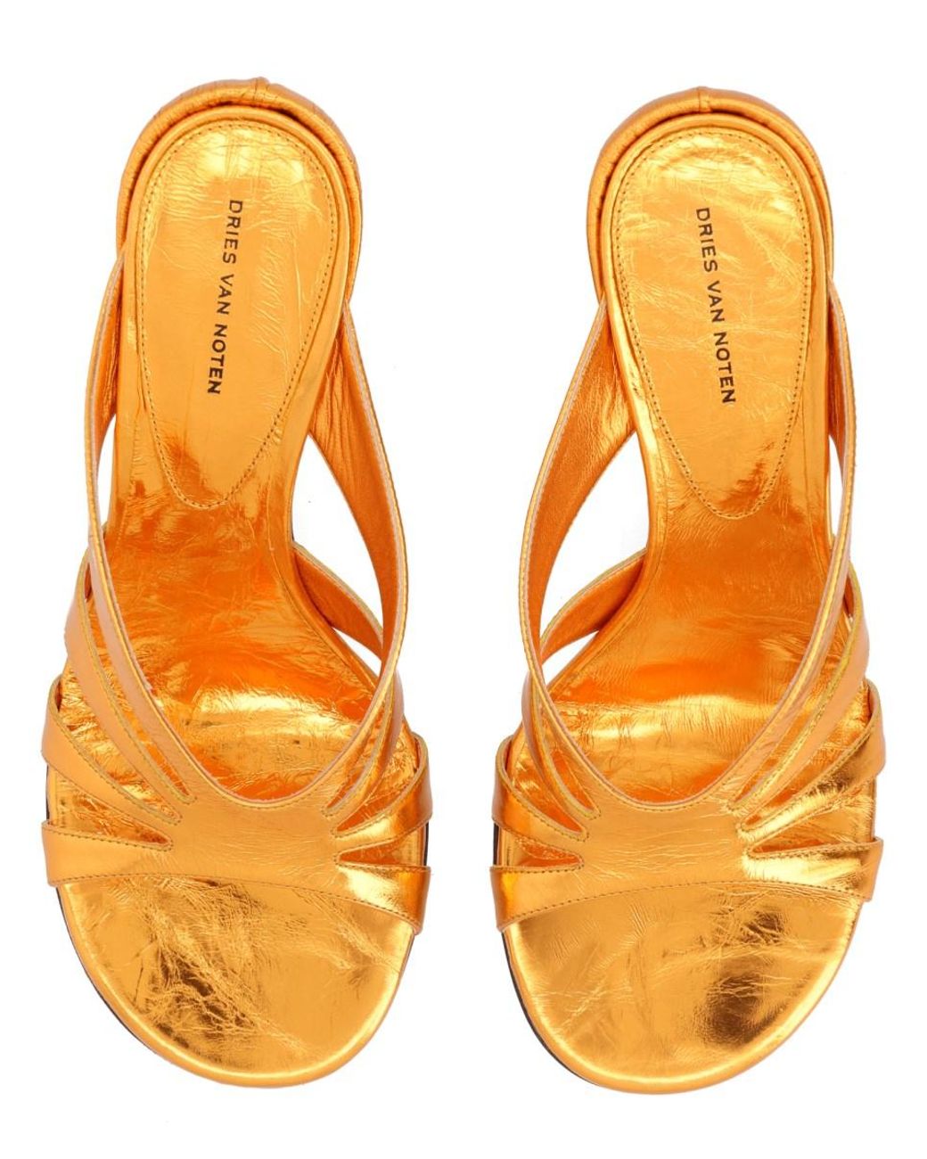 Dries Van Noten Orange Dries Van Noten Sculptural 9 Cm Heel Leather Heels