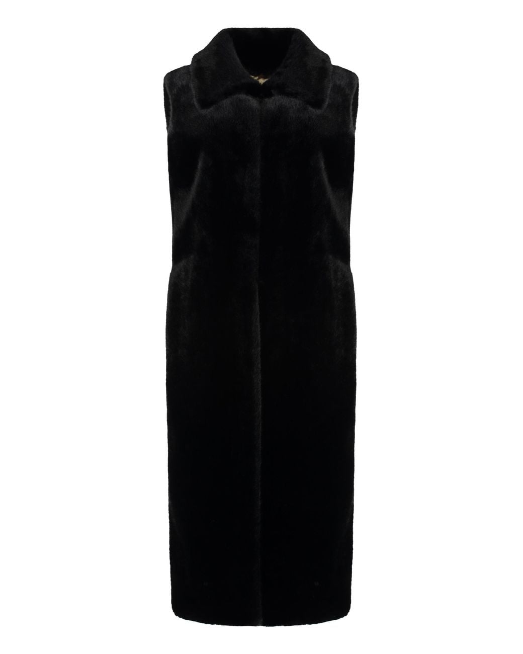 BB COUTURE Black Faux Fur Waistcoat Scarlet Polyester & Shearling Coats