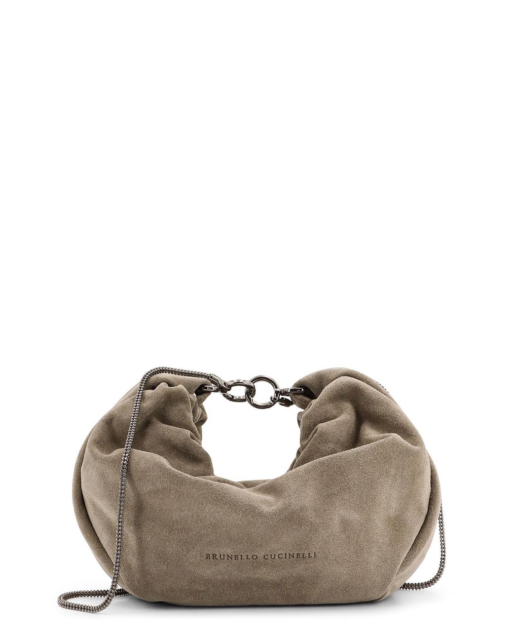 VIP【送料関税込】BRUNELLO CUCINELLI HOBO BRIOCHE HANDBAG Suede Brioche Hobo bag for Woman in Sage | Brunello Cucinelli