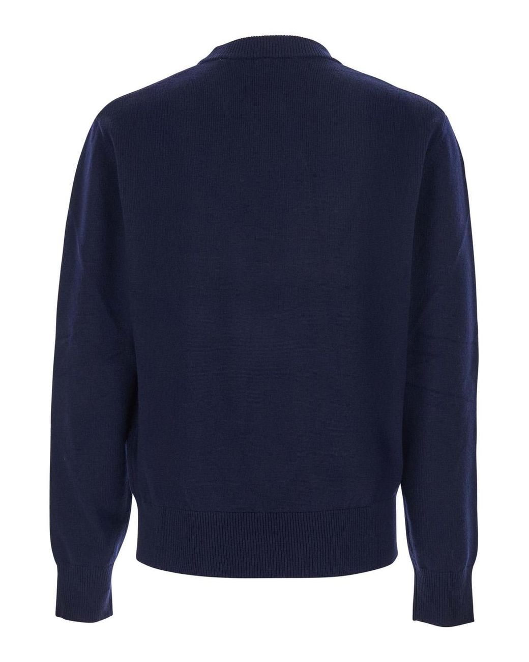 sunflower Blue Crew Neck Sweater With Dropped Shoulder for men
