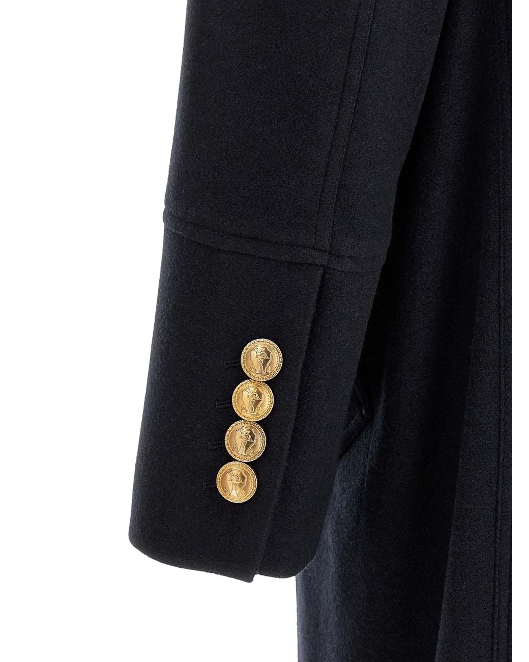 Brunello Cucinelli Blue Brunello Cucinelli Pure Cashmere Double-Breasted Coat for men