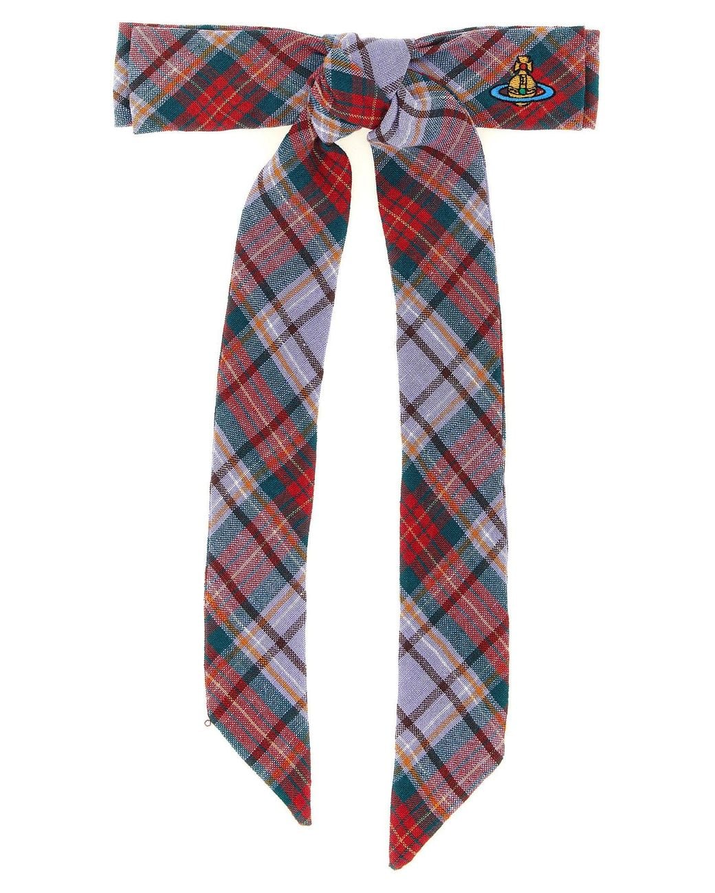 Vivienne Westwood Tartan Bow Hair Clip in Blue | Lyst