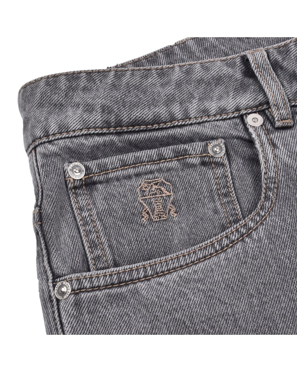Brunello Cucinelli Gray Light Denim Straight Fit Jeans for men