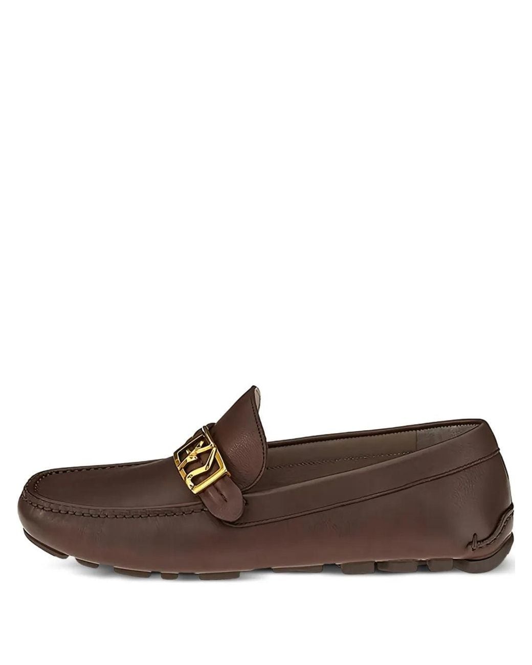 Ferragamo Brown Ferragamo Gancini-Buckle Leather Loafers for men