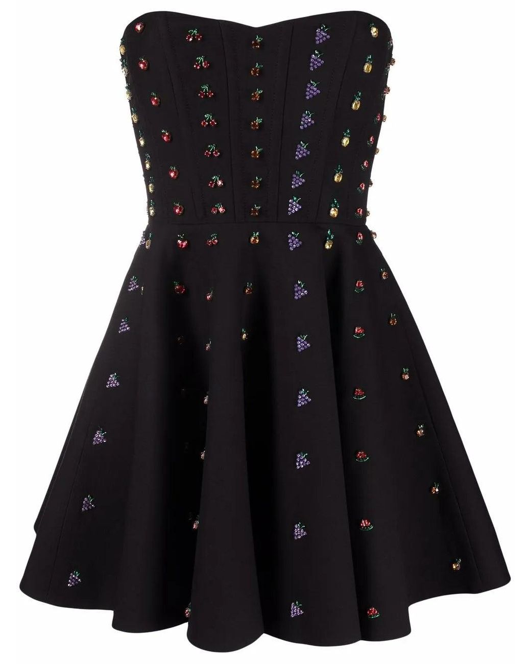 Valentino Black Crystal-Embellished Minidress Clothing