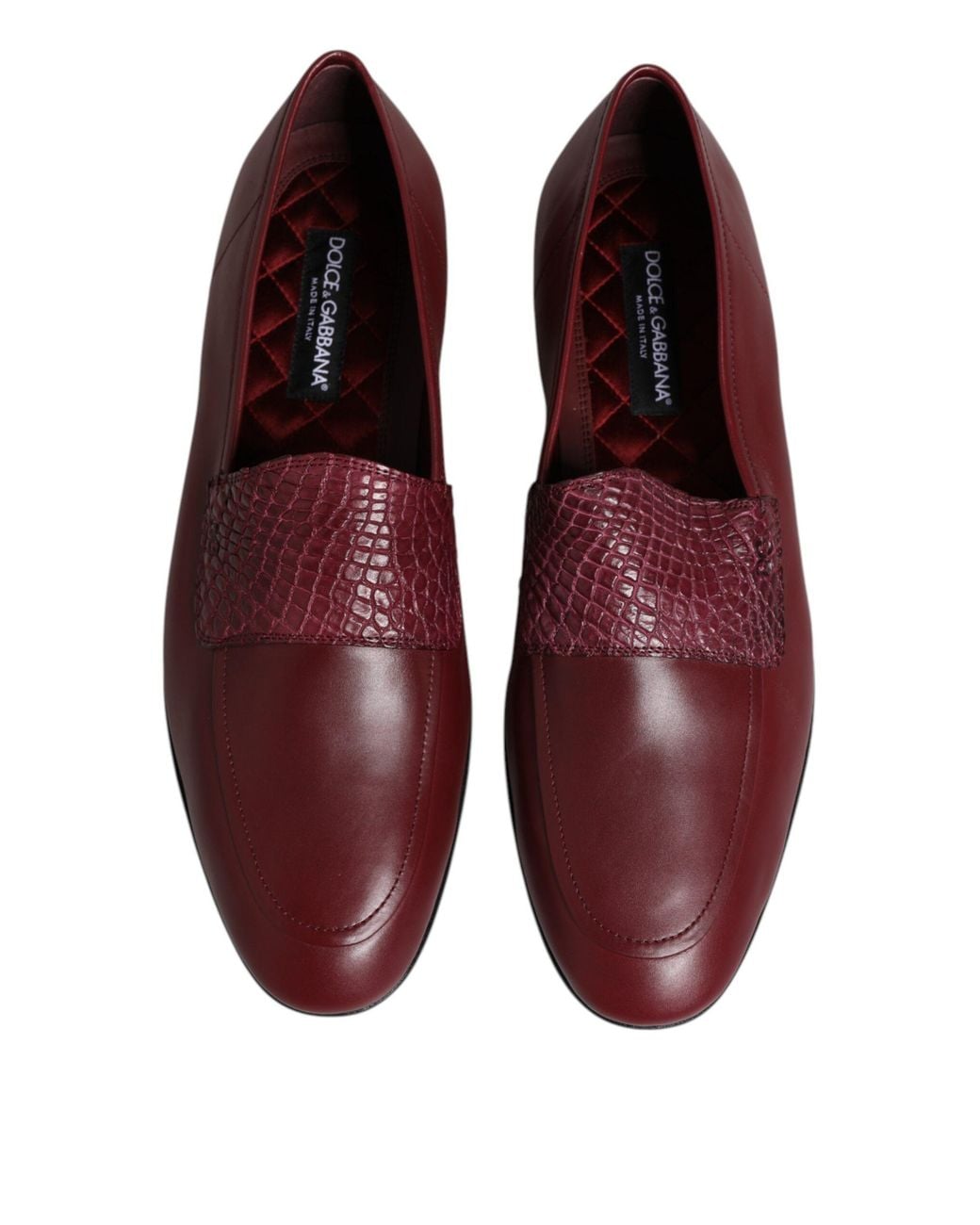 Dolce & Gabbana Red Leather Reptile Strap Loafer for men
