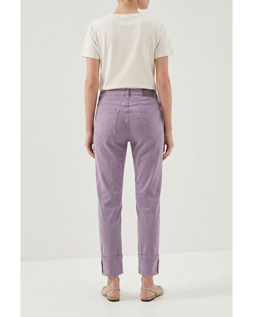 Brunello Cucinelli Purple Light Cotton Trousers