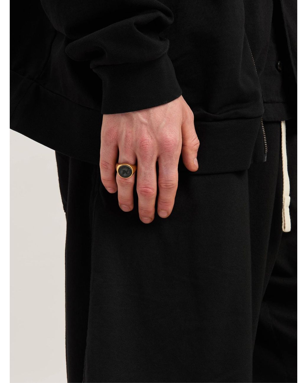 Palm Angels White Pa Stone Emblem Logo Ring Accessories Jewelry for men