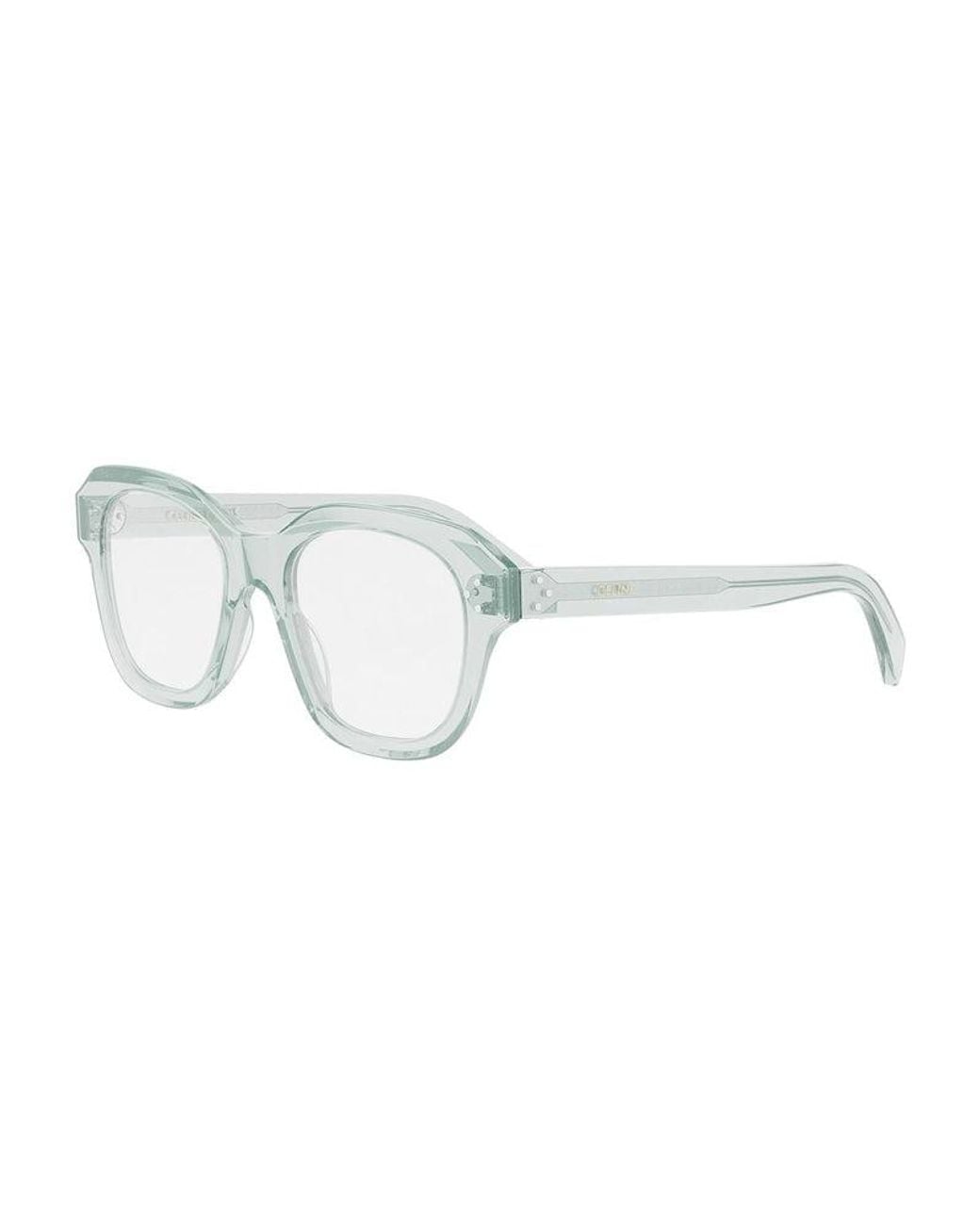 Céline Multicolor Eyeglasses Square Full Rim, Shiny Transparent Lime Frame And Clear Demo Lens Cl50124I093 Sunglasses