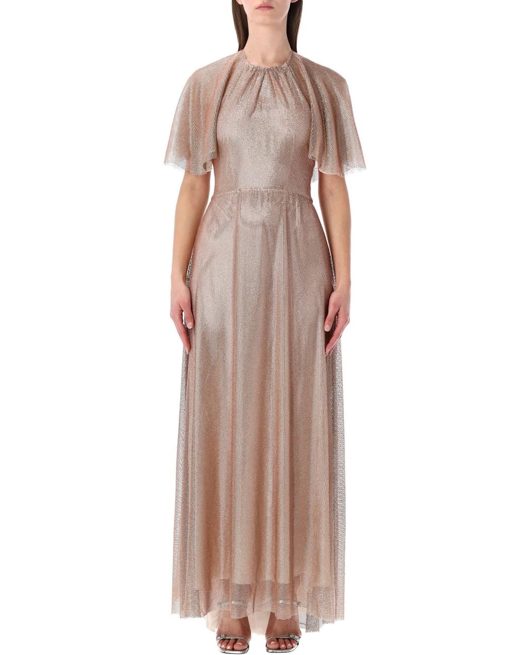 Alberta Ferretti Multicolor Alberta Ferreti Evening Dress With Micro Sequins