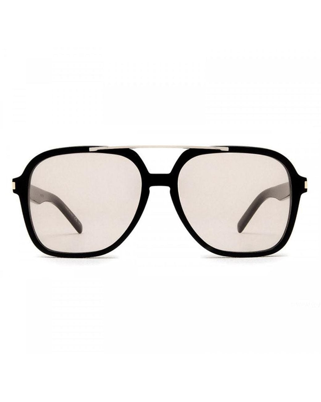 Saint Laurent Black Sunglasses Aviator Full Rim, Frame And Light Lens Sl545001