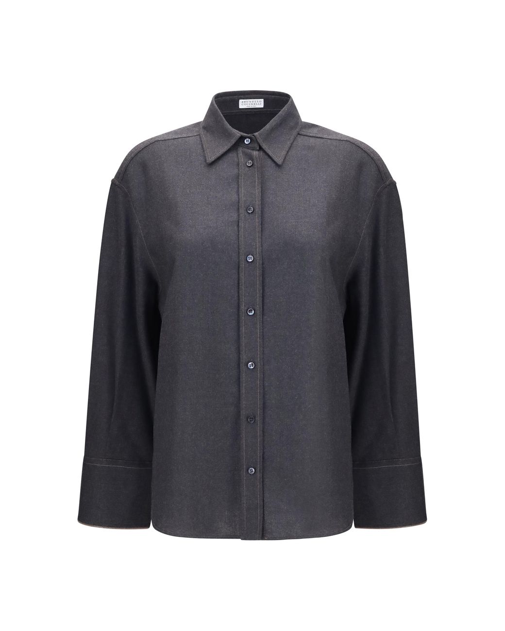 Brunello Cucinelli Gray Brunello Cucinelli Virgin Wool Shirt
